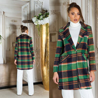 Casaco blazer verde padrão tartan BeStylish