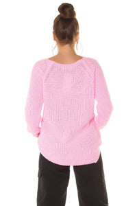 Camisola de malha rosa BeStylish