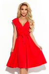 vestido de cerimónia médio vermelho mangas curtas BeStylish