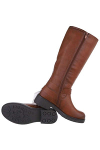 Botas western bikerboots camel castanho em pele BeStylish