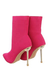 Botins de malha rosa de salto alto BeStylish