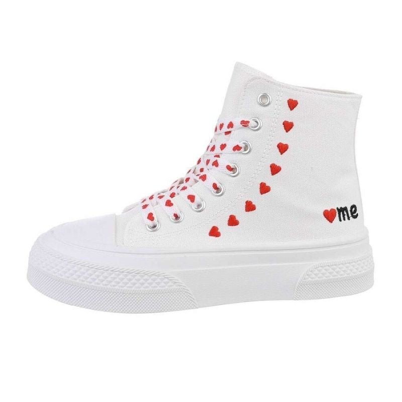 Ténis sapatilhas altos de tecido estilo all star branco BeStylish