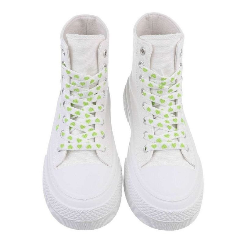 Ténis sapatilhas altos de tecido estilo all star branco BeStylish