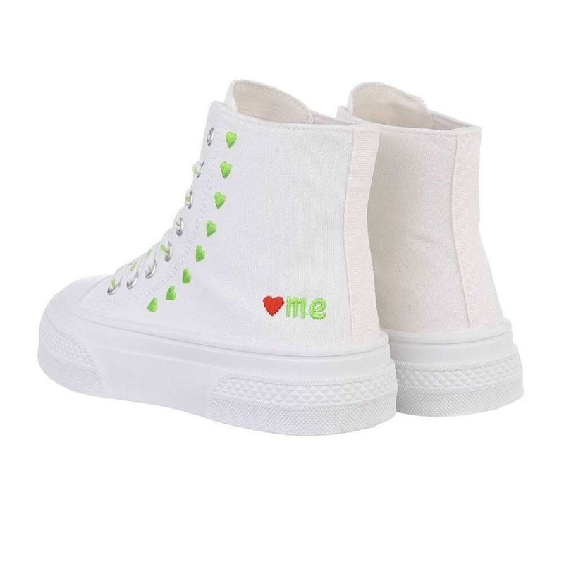 Ténis sapatilhas altos de tecido estilo all star branco BeStylish