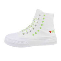 Ténis sapatilhas altos de tecido estilo all star branco BeStylish