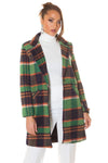 Casaco blazer verde padrão tartan BeStylish