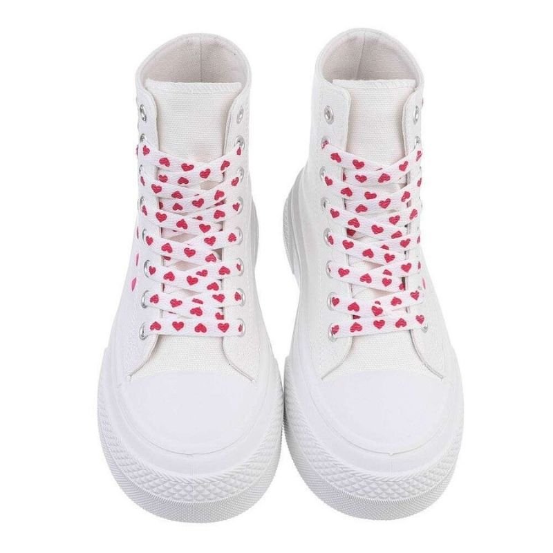 Ténis sapatilhas altos de tecido estilo all star branco BeStylish