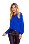 Blusa azul royal de mangas compridas BeStylish