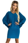 Vestido de cerimónia azul oceano com mangas morcego BeStylish