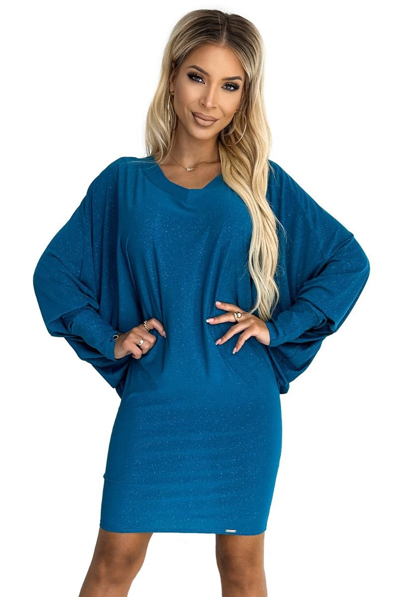 Vestido de cerimónia azul oceano com mangas morcego BeStylish