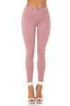 Jeans calças de ganga push up cintura subida rosa velho BeStylish