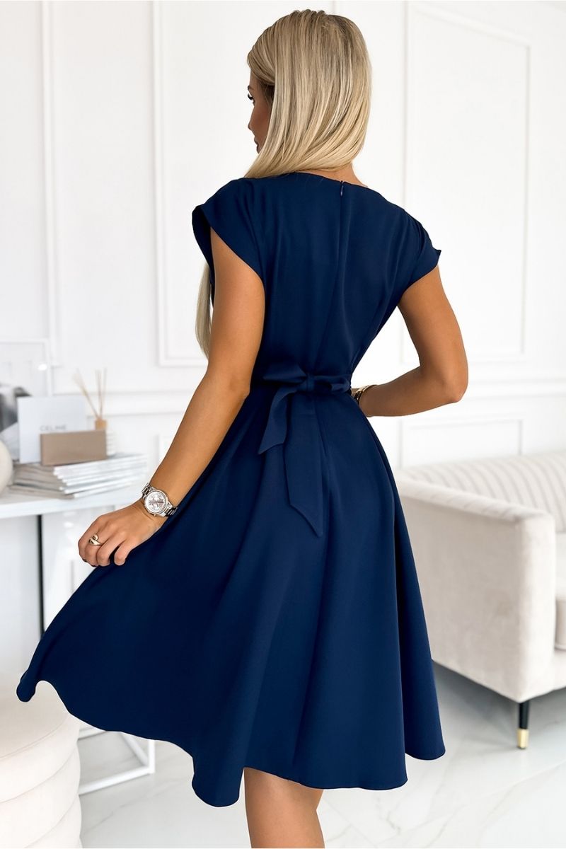 vestido de cerimónia médio azul BeStylish