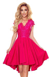 Vestido de cerimónia médio assimétrico rosa BeStylish