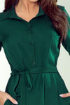 vestido de cerimónia verde estilo camisa BeStylish 